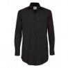 B&C SMP21 Poplin Shirt Black Tie Long Sleeve / Men