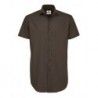 B&C SMP22 Poplin Shirt Black Tie Short Sleeve / Men