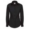 B&C SWP23 Poplin Shirt Black Tie Long Sleeve / Women