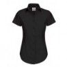 B&C SWP24 Poplin Shirt Black Tie Short Sleeve / Women