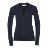 Russell Collection R-715F-0 Ladies`V-Neck Knitted Cardigan