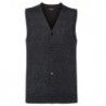 Russell Collection R-719M Men`s V-Neck Sleeveless Knitted Cardigan