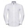 Russell Collection R-964M-0 Men`s Long Sleeve Tailored Contrast Herringbone Shirt